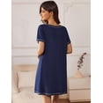 thumbnail image 5 of Ekouaer Nightgowns for Women 2 Pack Night Gowns Short Sleeve Sleepshirts Pullover Nightshirts Soft Sleepwear, 5 of 6