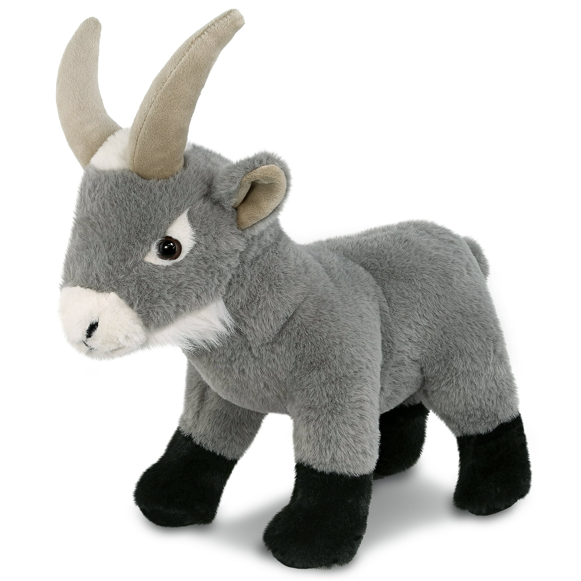 DolliBu Grey Goat Super Soft Stuffed Animal, Cute Realistic Farm Stuffed Animals for Girls, Boys, Adults Animal Gifts, Kids Nursery Decor for Newborn, Cuddly Soft Baby Plush Toys - 12 Inches
