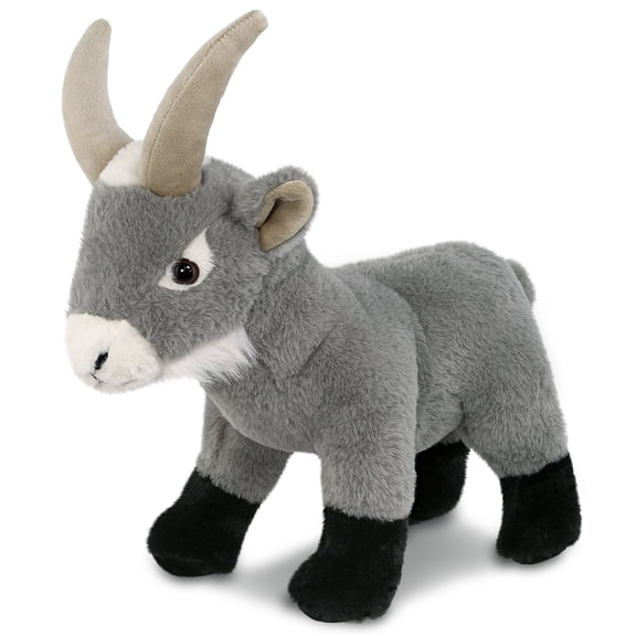DolliBu Grey Goat Super Soft Stuffed Animal, Cute Realistic Farm Stuffed Animals for Girls, Boys, Adults Animal Gifts, Kids Nursery Decor for Newborn, Cuddly Soft Baby Plush Toys - 12 Inches