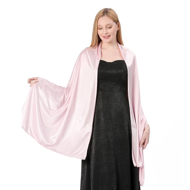 Vestido de noche con chal, vestido de fiesta para novia, vestido de dama de honor, bufanda chal de doble uso para mujer