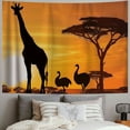 thumbnail image 2 of Orinice Giraffe Ostrich Sunset Tapestry Wall Hanging Unique Style Graphic Tapestries Home Wall Decor Art for Living Room Bedroom Apartment Farmhouse Dorm 60x50inch, 2 of 6