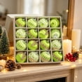 thumbnail image 5 of WWC Christmas Ball Ornament Set, 16 pcs Soft Satin Brushed Christmas Balls with Glitter Beaded, Christmas Tree Decorations for Xmas Party, Green, 5 of 6