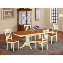 East West Furniture 5 Piece Dining Table Set- a Rectangle Kitchen Table and 4 Dining Room Chairs, Buttermilk & Cherry