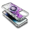 thumbnail image 5 of NageBee Designed for iPhone 14 Pro Max Magnetic Case for MagSafe, Tempered Glass Screen Protector/Wrist Strap Lanyard, Glitter Floating Liquid Cute Case (Purple), 5 of 6