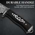 thumbnail image 5 of Plys Fixed Blade Hunting Knife with Sheath, Full Tang Survival Camping Knife with Wood Handle & Clip Point for Men Bushcraft, 5 of 8