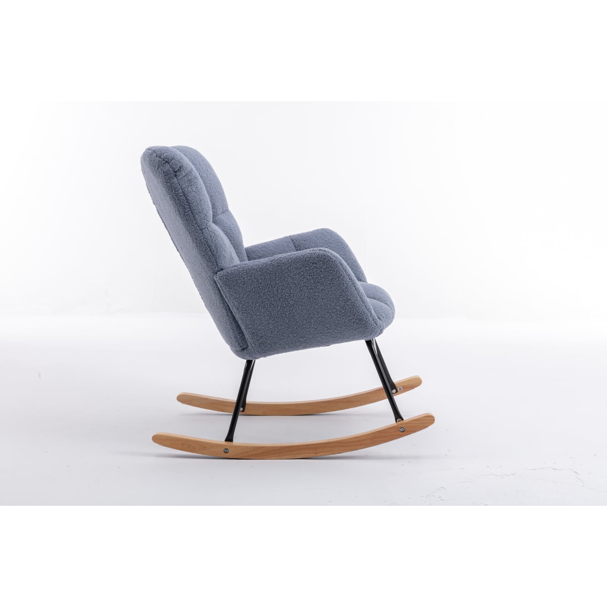Newboti Furniture 050-Teddy Fabric Rocking Gilder Nursery Chair For Living Room Indoor,Light Blue BN.6966