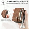 thumbnail image 7 of Dteck for Galaxy Z Flip 6 Wallet Case with Card Holder 2 in 1 Detachable Zipper Wallet, Slim Fit Retro PU Leather Protective Flip Phone Cover for Samsung Galaxy Z Flip 6 5G 2024, Brown, 7 of 7