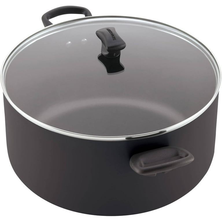 Cook N Home Nonstick Stockpot with Lid, 10.5 Quarts, Black