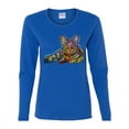 thumbnail image 3 of First We Still Your Heart Then Your Bed | Funny Neon Colorful Cat | Dean Russo Art Animal Lover Womens Long Sleeve T-Shirt, Royal, Large, 3 of 6