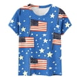 thumbnail image 4 of Goodtrade8 4th of July T Shirts for Women Summer Red White and Blue Pullover American Flag Short Sleeve Casual Graphic , Red White and Blue Crew Neck Juniors Tops Independence Day, 4 of 6