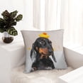 thumbnail image 6 of Fuzoiu Dachshund Sitting in Bathtub Print Square Pillow Cover,Hidden Zipper Design,Luxury Square Pillow Case, Throw Pillow,Couch Cushion-22"x22", 6 of 7