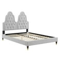 thumbnail image 3 of Modway Alexandria Tufted Performance Velvet Twin Platform Bed in Light Gray, 3 of 10