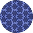 thumbnail image 1 of Ahgly Company Indoor Round Patterned Denim Dark Blue Area Rugs, 4' Round, 1 of 6