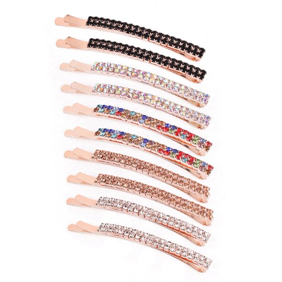 Horquillas para el pelo para mujer, 10 unidades, horquillas con diamantes de imitación, horquillas de metal y cristal, decoración para el pelo para damas y niñas, novias
