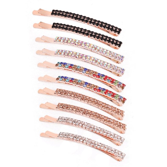 Horquillas para el pelo para mujer, 10 unidades, horquillas con diamantes de imitación, horquillas de metal y cristal, decoración para el pelo para damas y niñas, novias