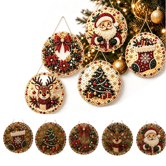 DIY Pearl Diamond Art Hanging Kit for Adult,Special Shaped Rhinestone,DIY Christmas Pearl Painting Art Kit Window Pendants Home Garden Wall Hanging Kits Hanging Ornament