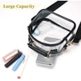 thumbnail image 4 of Cartera transparente para mujer, bolsa transparente aprobada por el estadio, bolso transparente transparente (negro) oso de fresa Electrónica, 4 of 6