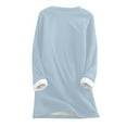 thumbnail image 4 of AherBiu Plus Size Fleece Lined Tops for Women Thermal Warm Top Tees with Pockets Long Sleeve Crew Neck Pullover, 4 of 4