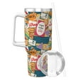 thumbnail image 2 of Salouo Retro Summer Stamp for 40oz Water Bottle with Handle & Flip Straw - Stainless Steel Vacuum Insulated Tumbler-Reusable Travel Coffee Mug- Gifts for Women & Men, 2 of 8