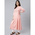 thumbnail image 5 of Janasya Indian Women's Peach Rayon Ethnic Motifs Flared Kurta, 5 of 8