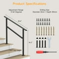 thumbnail image 4 of Dovov 2-Pack Handrail for Outdoor Steps, 3-4 Steps Outdoor Stair Railing Wrought Iron Hand Rails Indoor Outdoor Staircase Handrails for Concrete Steps or Wooden Stairs, 4 of 10