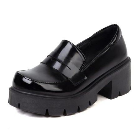 

Celnepho Platform Womens Mary Janes Comfort Loafers Chunky Mid-Heel Classic Round Toe Slip-on Uniform Dress Shoes US Size 8