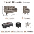 thumbnail image 2 of Giantfurnni 5 Pieces Patio Furniture Set with 43inch Propane Fire Pit Table, Deep Seating Sofa, 2 Swivel Rocker Glider Chairs and Side Table, Outdoor Conversation Set, 2 of 15