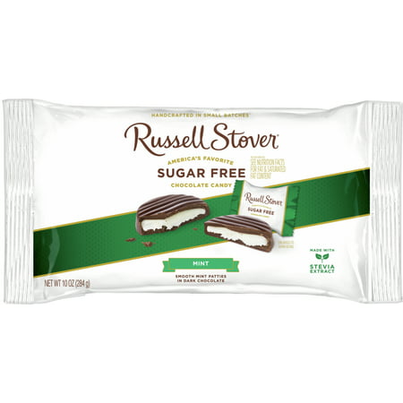 RUSSELL STOVER Sugar Free Dark Chocolate Mint Patties, 10 oz. bag (&asymp; 20 pieces)