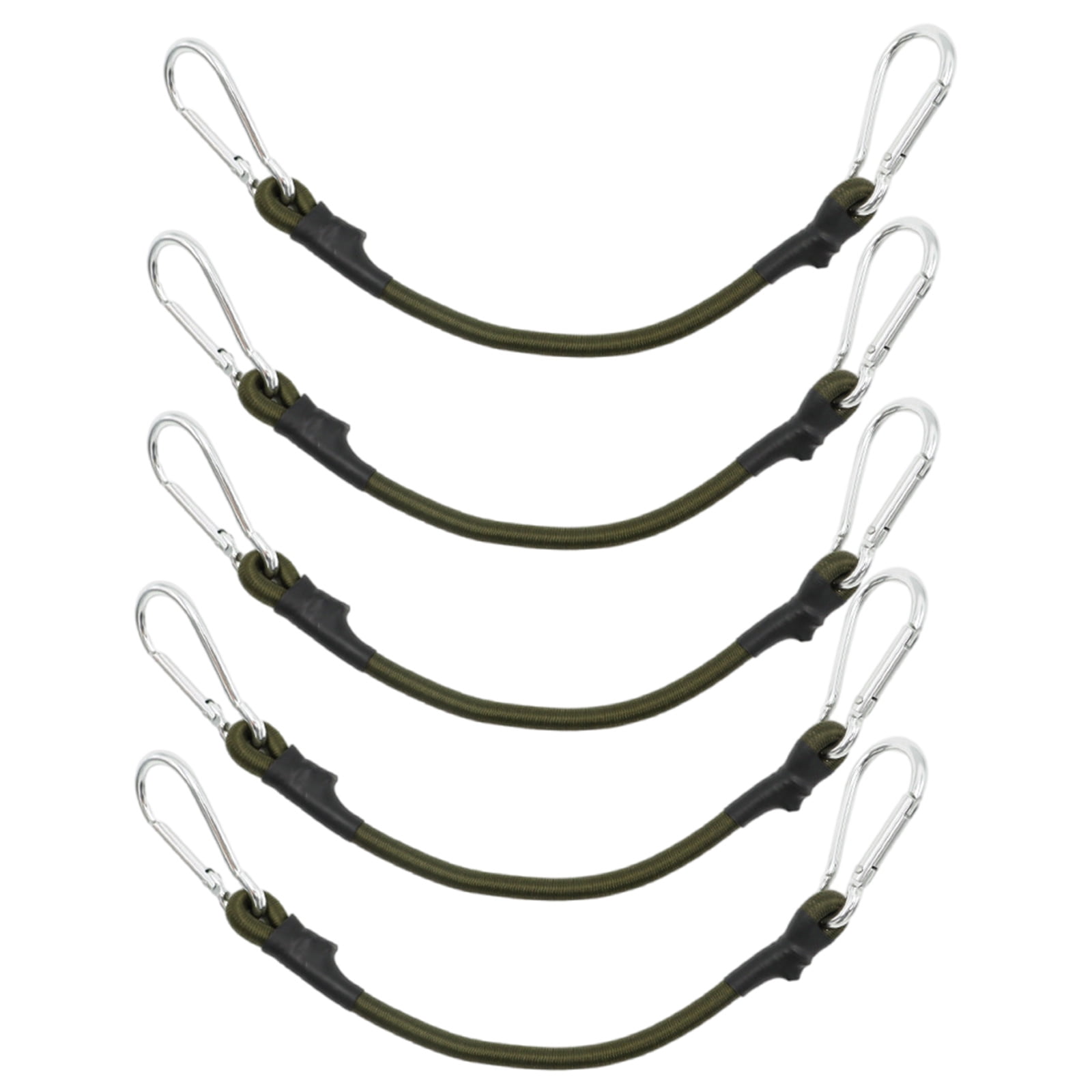 5Pcs Elastics Bungee Strap with Carabiner Hook for Camping Bungee Cords with Carabiner Clip, Long Carabiner Bungee Cord