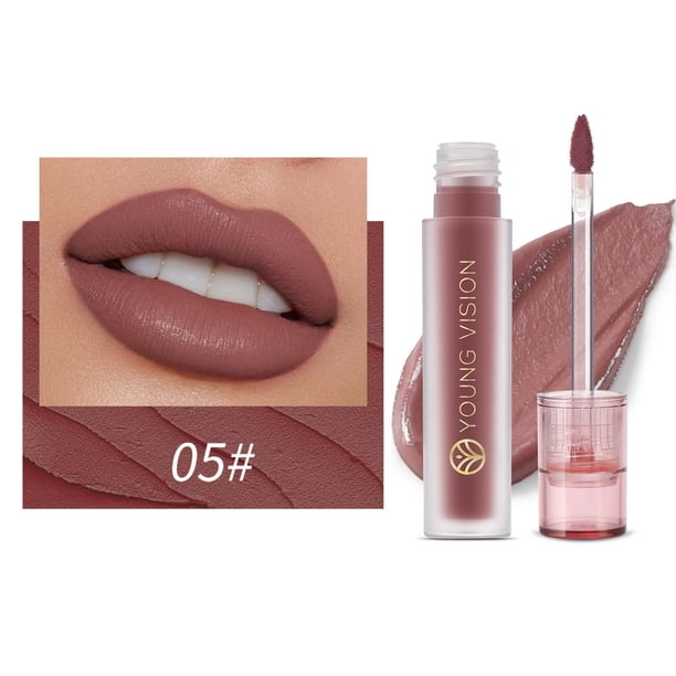 Lápiz labial líquido mate | Acabado aterciopelado mate | Glaseado labial antiadherente de larga duración | Alta reproducción cromática | Ligero que no se desvanece | Brillo de labios rojo para mujer