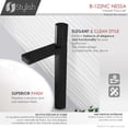 thumbnail image 3 of Stylish 12" Ht Single Handle Matte Black & Polished Chrome Vessel Bathroom Faucet B-122NC, 3 of 13