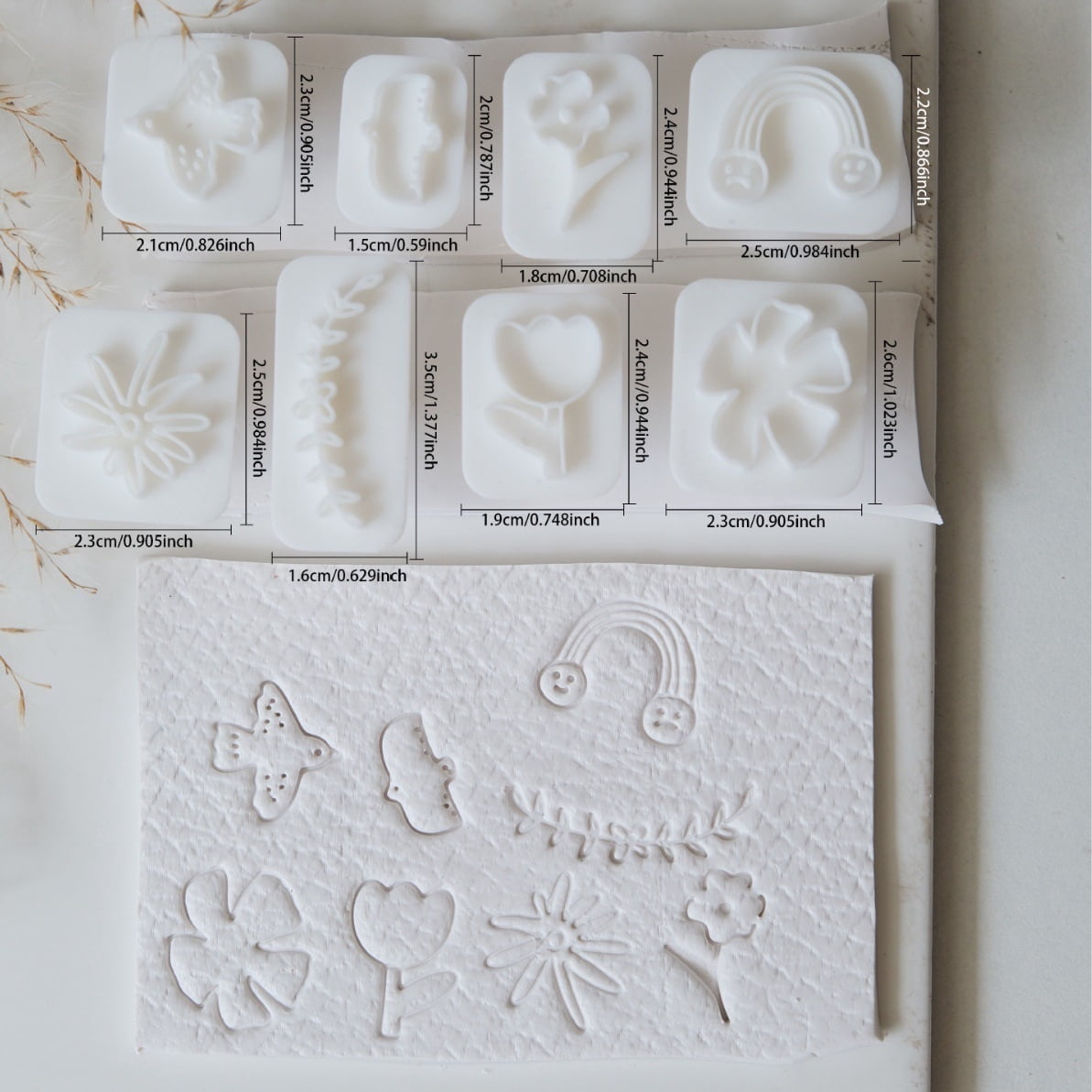 8-Piece Pastoral-Style Polymer Clay Earring Molds Set for DIY Crafts