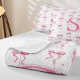thumbnail image 4 of Manfei Aesthetic Pink Bow Bed Spread Queen For Kids,Fashion Letter S Monogram Letter Queen Coverlet Set For Girl,3-Piece, 4 of 7