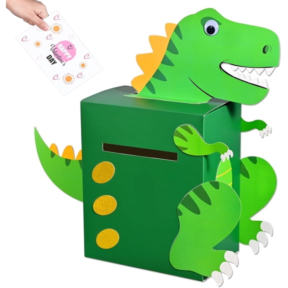 DIY Dinosaur Valentines Card Box Craft for Boys Girls Cute Valentines Mail Box Craft Valentines Gift for Classroom Exchange Party Supplies