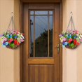 thumbnail image 2 of 2X Flores Colgantes Artificiales en Cesta para la Decoración del Jardín del Césped del Patio, para la Decoración de Exteriores e Interiores-Multicolor, 2 of 4