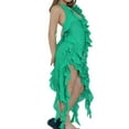 thumbnail image 3 of Robe Longue à Fleurs 3D pour Femmes Robe à Franges Florale Sans Manches Dos Ouvert à Franges Robe en Tulle Transparent, 3 of 5