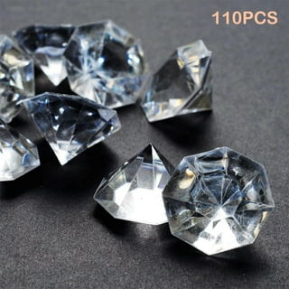 XHKDSYMC 100 Pcs Acrylic Diamond Gems, Orange Acrylic Diamonds 1 inch Acrylic Gemstones Vase Filler Fake Gems Plastic Gems for Home Table Scatters Party
