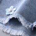 thumbnail image 5 of tarylea Girls Denim Shorts Elastic Waisted Jeans Shorts Bowknot Frayed Hem Pull on Summer Shorts, 5 of 9
