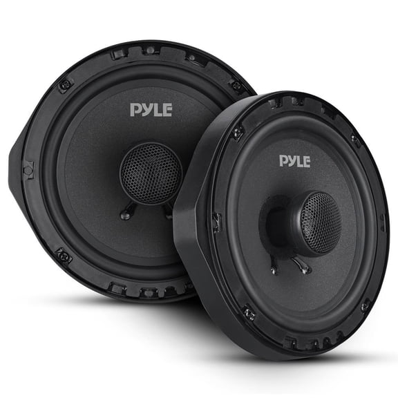 Pyle 6.5" Two-Way Coaxial Car Speakers – 300W 4-Ohm Vehicle Speaker System with Butyl Rubber Surround, 1" High-Temperature KSV Voice Coil & Black Sandblasted Paper Cone