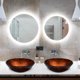 thumbnail image 4 of Aquaterior Tempered Glass Vessel Sink Bathroom Lavatory Round Bowl Pattern Basin, 4 of 9