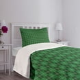 thumbnail image 5 of Ambesonne Irish Quilted Bedspread Set 2 Pcs, Vintage Argyle Tartan, Twin Size, Green Dark Green White, 5 of 6