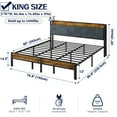 thumbnail image 4 of Dayago King Size Platform Bed Frame with Headboard, USB Charging Station and LED Light, Under Bed Storage, No Box Spring Needed, Noise-Free, 4 of 10