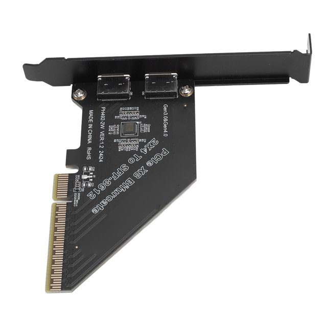 PCIe 4.0 X8 To Oculink Card, Secure Connection High Performance High Speed Data Transfer External SFF 8612 Adapter Card Plug and Play for NVMe SSD GPU EGPU