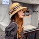 thumbnail image 4 of Sombrero de paja con lazo para mujer, de 56 a 58 cm de circunferencia, para verano, para playa, para salir a la playa, 4 of 5