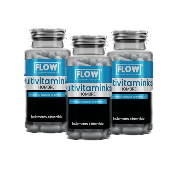 Suplemento FLOW SUPPLEMENT COMPANY 3PACKMULTIHOMFLOW de Multivitaminico Premium con 270 capsulas de 500 mg c/u