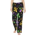 thumbnail image 2 of Picia Mardi Gras Carnival4 Womens Soft Woven Cotton Elastic Waistband Sleep Pajama Pant Lounge Sleep Pant With Pockets And Drawstring-, 2 of 9