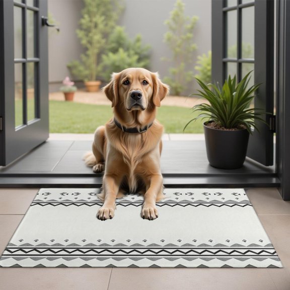 Bohemian Retro Floral Non-Slip Entryway Door Mat,Boho Indoor Decor Durable Low Plush Door Mat,Washable Welcome Rug for Patio Hallway Home Decor 20x32 Inches