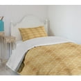 thumbnail image 4 of Ambesonne Damask Quilted Bedspread Set 2 Pcs, Classical Flower Design, Twin Size, Mustard Amber, 4 of 6