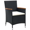 thumbnail image 2 of vidaXL 5 Piece Outdoor Dining Set with Cushions Poly Rattan Black, 2 of 3