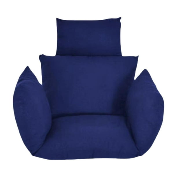 Cojín para silla columpio hamaca, cojín para asiento, instalación, cómodo cojín para silla Azul marino